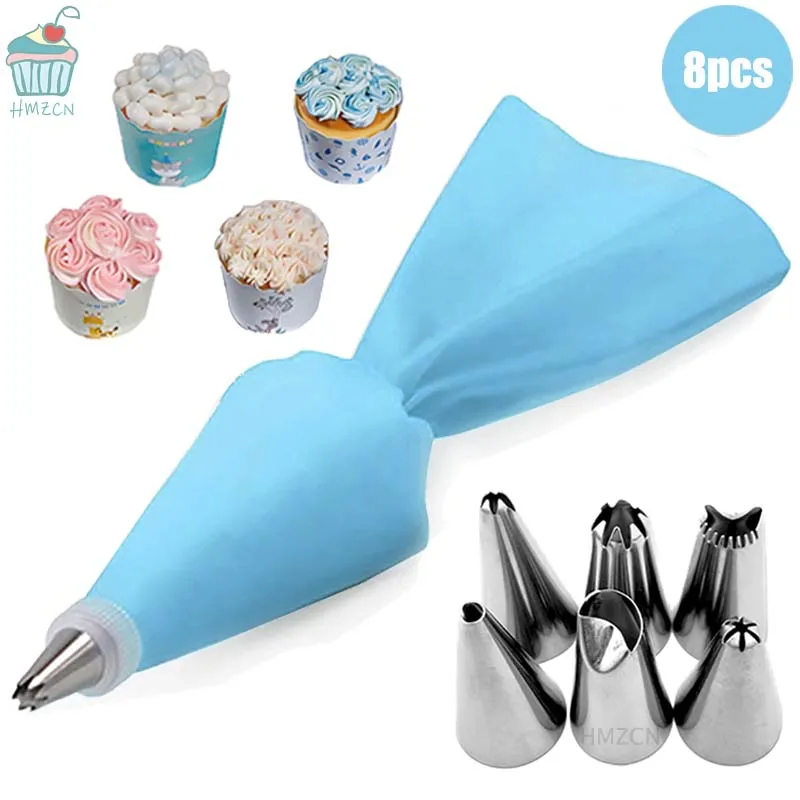 Cake Icing Nozzles Baking Nozzle Set Cake Decorating Nozzle Set Cream Nozzles 8PCS Pastry Tools Accessories Pastry Bag Kitchen Bakery Cupcake Desserts Confectionery Cake Decorating Tools