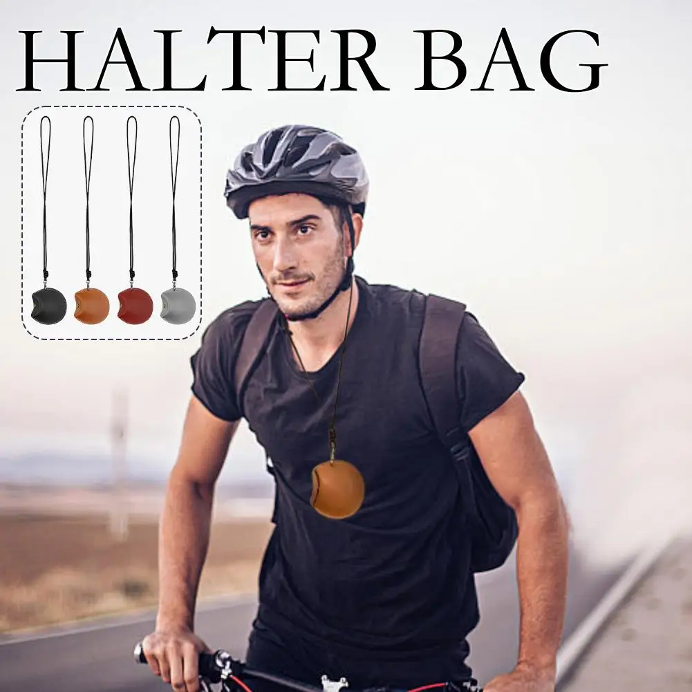 

Hanging Sports Earphone Storage Bag with Long Strap Case Leather Outdoor Travel Jogging Fishing Hiking PU Headphone Portabl Y2L3