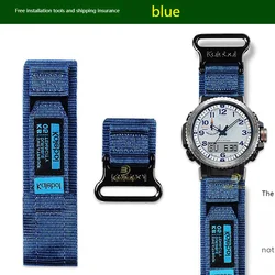 Casio Sports Waterproof Nylon Canvas Climbing Watch Strap, 23mm Men's Edition - 23mm (Blue)