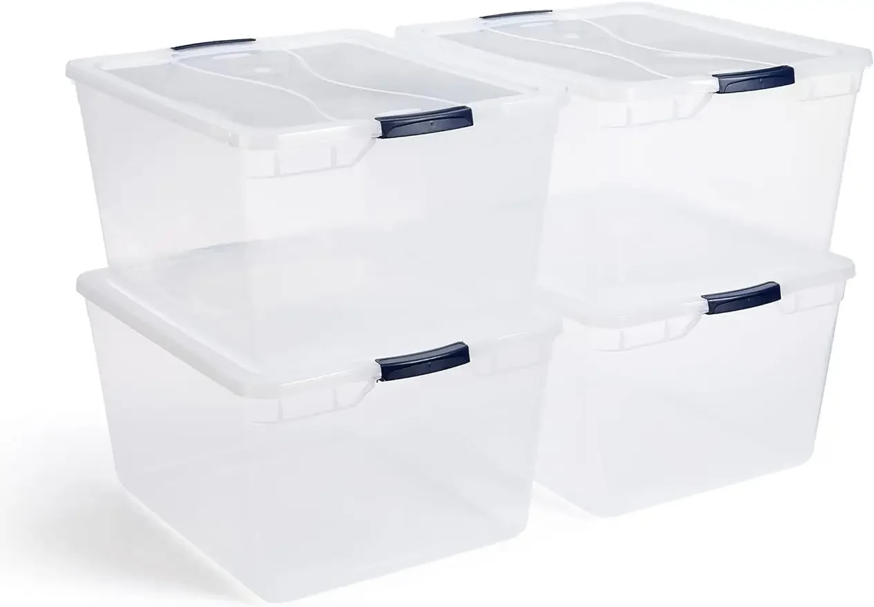 

Пластиковые контейнеры для хранения с крышками Rubbermaid Cleverstore, 71 кварта, прозрачные (4 упаковки)