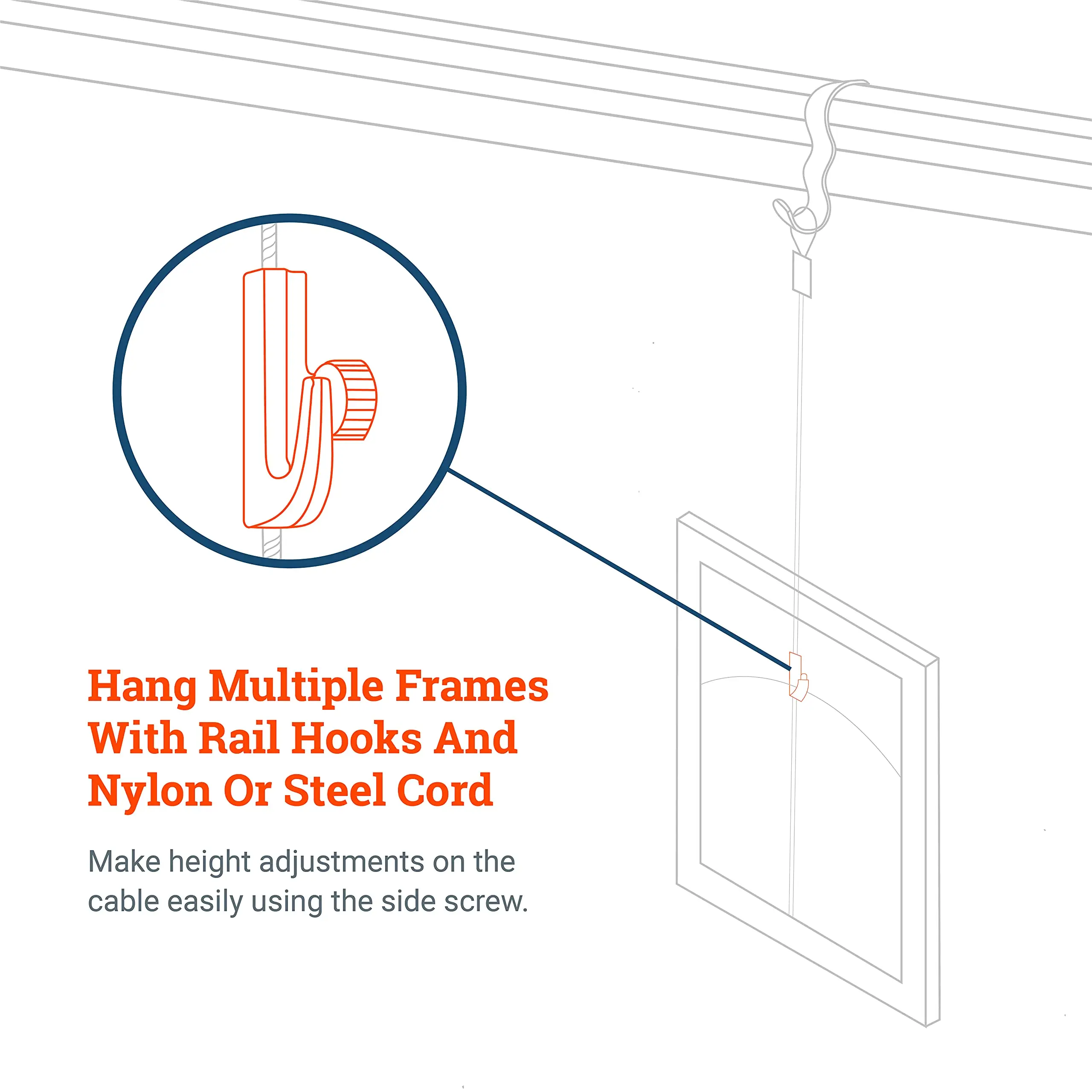 10pcs Hanging Picture System Gallery Adjustable Screw Hook For