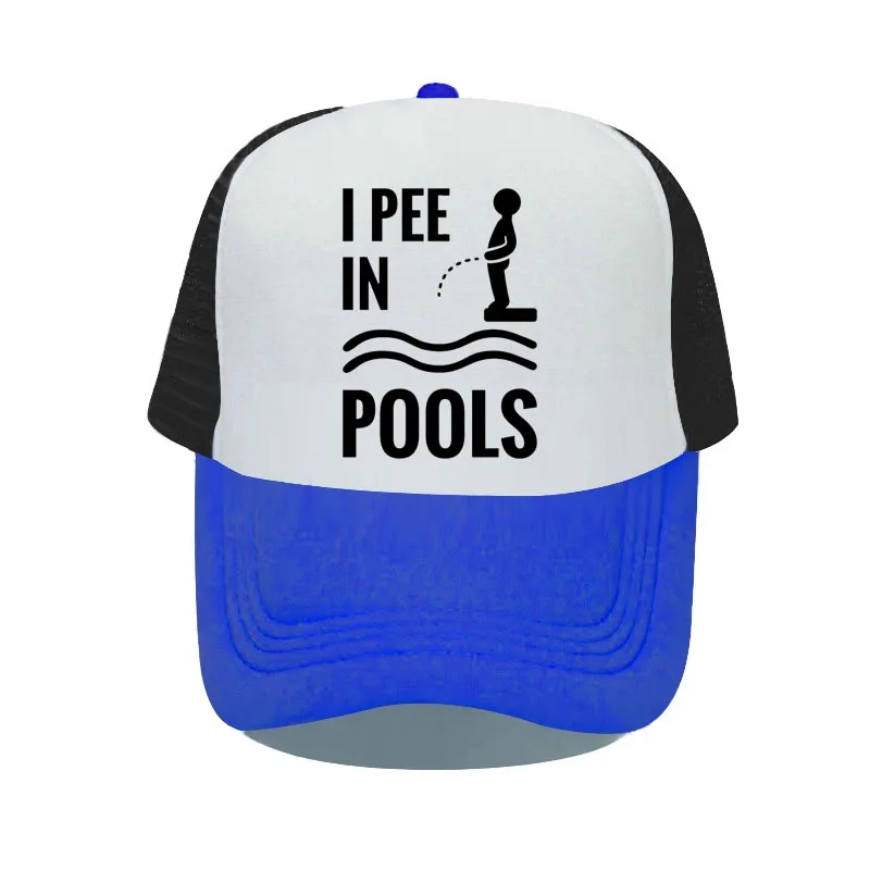 I PEE IN POOLS Funny Printing Baseball Caps Dare Gag Joke Gift for Men Women Vintage Retro Style Letters Trucker Caps Hats YP081 5