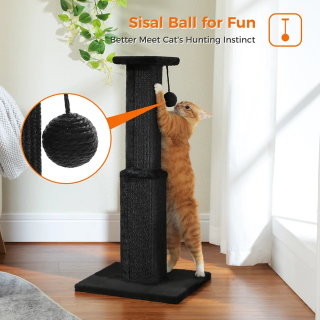 Tiragraffi Per Gatti Alto 35 Pollici - Con Corda Di Sisal E Palla Appesa - Foto 8