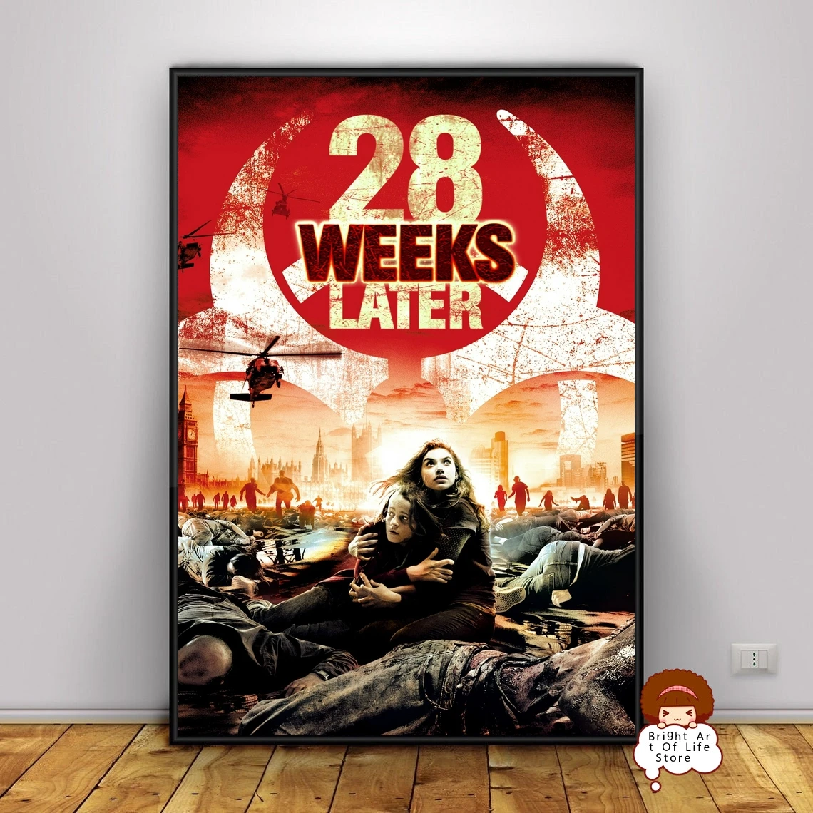 

28 Weeks Later (2007) Movie Poster Classic Art Photo Canvas Print Home Decor Wall Art (Unframed)