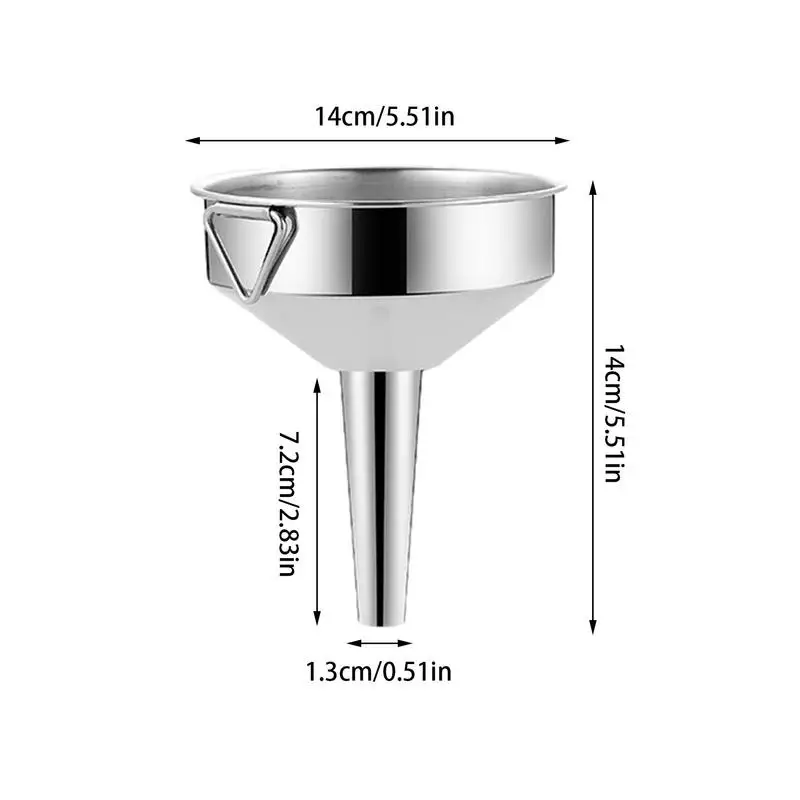 Imbuto da cucina in metallo imbuti liquidi in metallo per il trasferimento dell'olio imbuto per utensili da cucina da 1 pezzo o filtro o tazza per ingredienti secchi