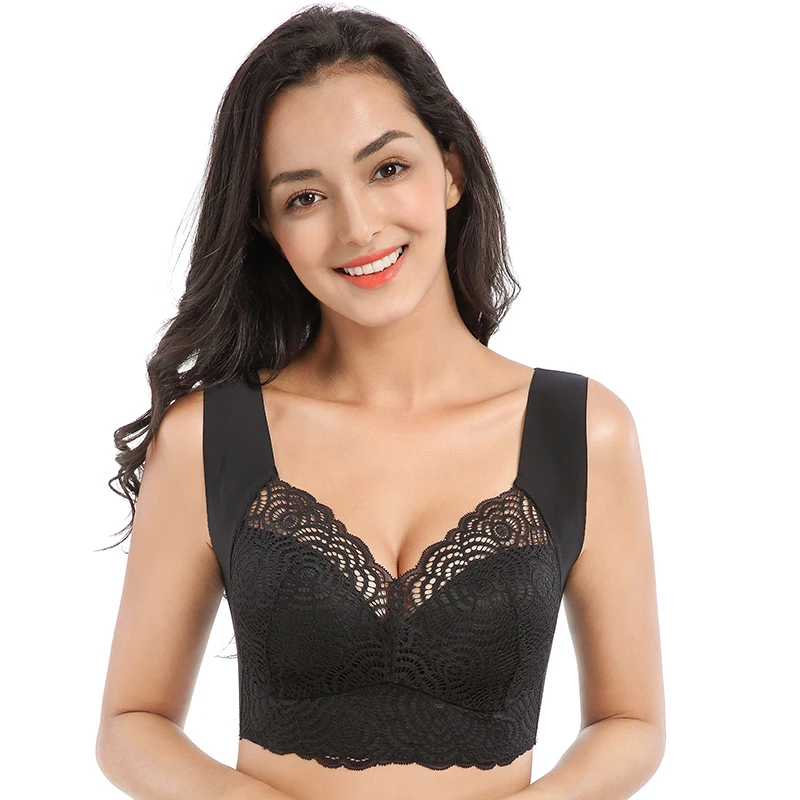 Sexy Strapless Bra Women Plus Size 5XL 6XL 7XL Lace Bras for Women Plus Size Vest Bra Thin Brassiere Full Cup Seamless Bralette 2