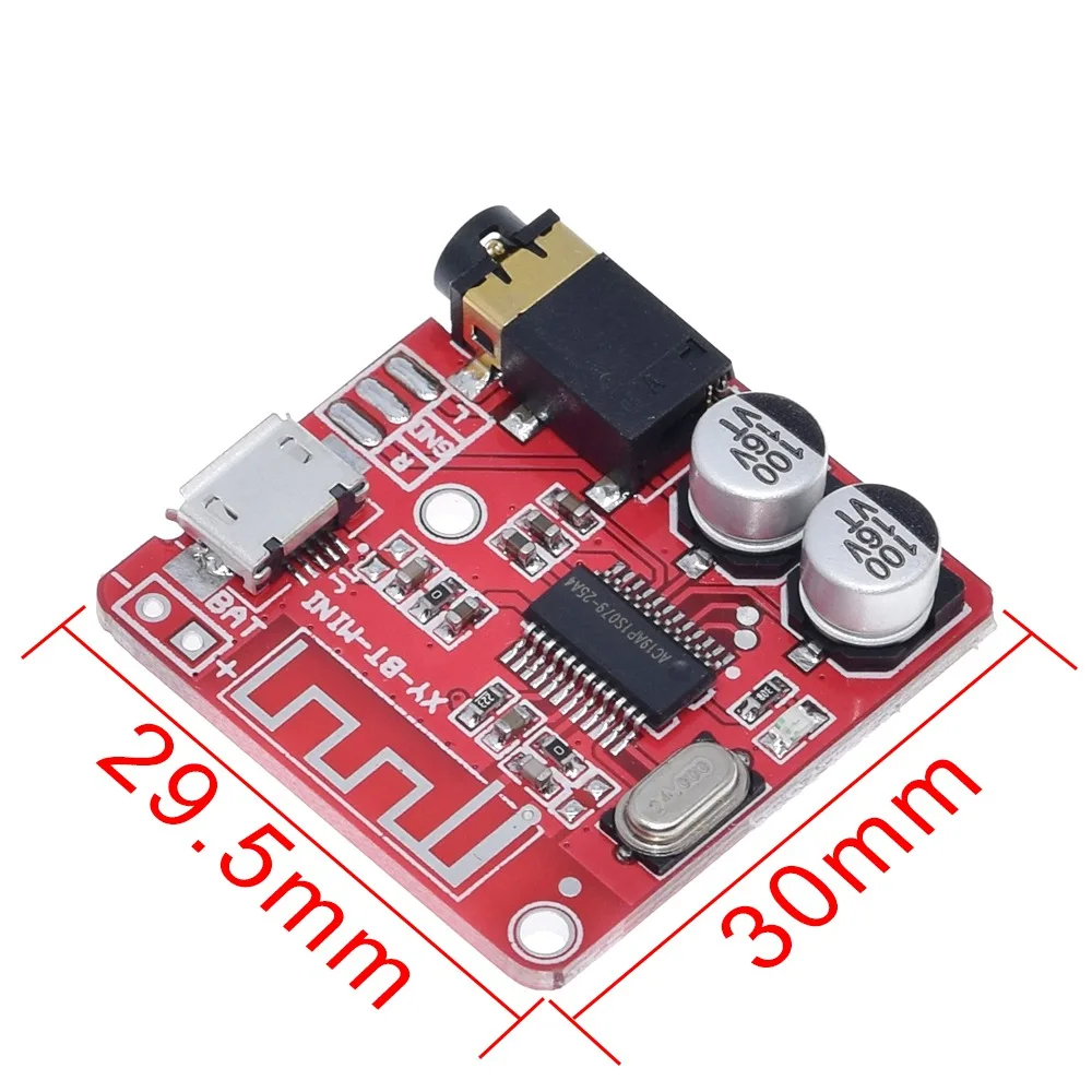 

Receiver Board 5.0 MP3 Lossless Decoder Board Wireless Stereo Music Module 3.7-5V XY-BT-Mini Bluetooth
