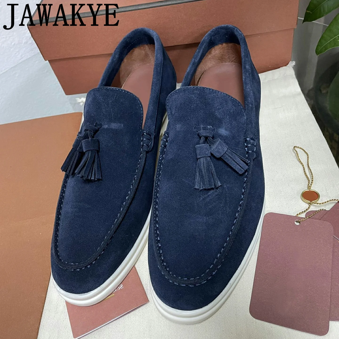 

Tassel Flat Shoes For Men Spring 2022 Round Toe Suede Casual Loafers Men Flats Leisure Driving Shoes Platform Shoes Male Zapatos