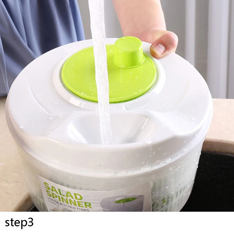 1Pc Salad Spinner for Leafy Vegetables, Lettuce Washer & Dryer, Kitchen Greens Drainer Strainer Crisper Tool