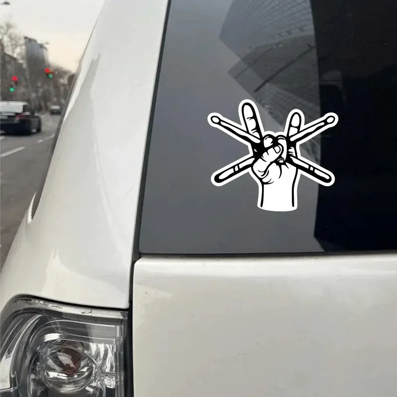 Rock and Roll Drummer Waterproof Vinyl Decal - Funny Car Sticker Exterior Decoration