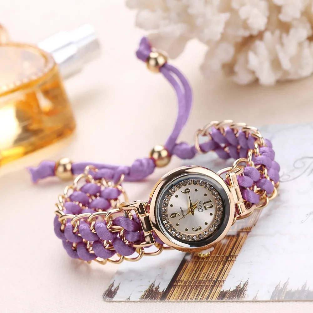 

Simple Ladies Watches Knitting Rope Chain Winding Analog Quartz Wristwatch Fashion Casual Clock Relogio Feminino