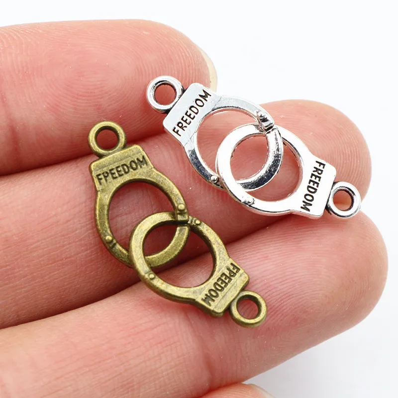 10pcs Charme Handschellen Freiheit 30x10mm 42x15mm Antike, Der Anhänger fit, vintage Tibetischen Silber farbe, DIY Handgemachten Schmuck