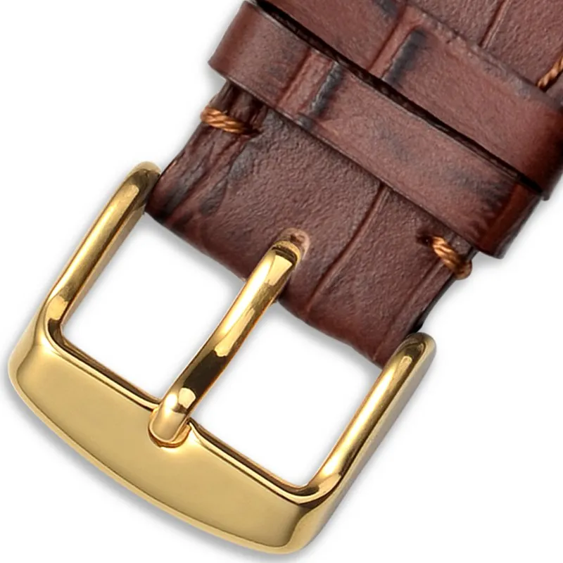 BISONSTRAP Watch Accessories Watch Bracelet Belt Genuine Leather Watch Band Watch Strap 18mm 20mm 22mm Watchbands Gold Buckle
