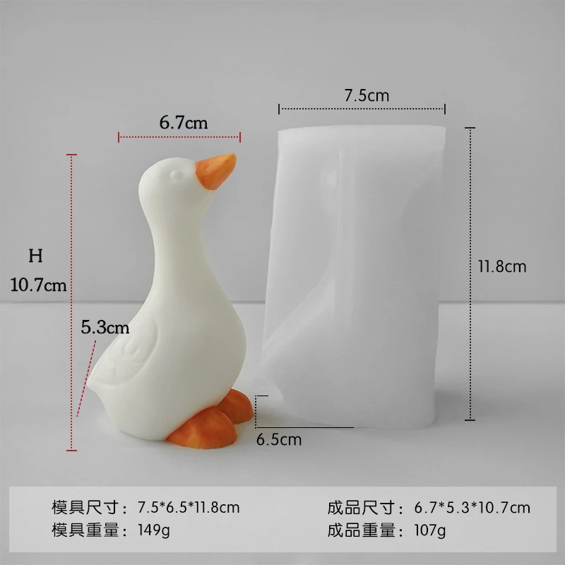 Zeizafa Stampi in silicone 3D a forma di anatra, stampi per cioccolato