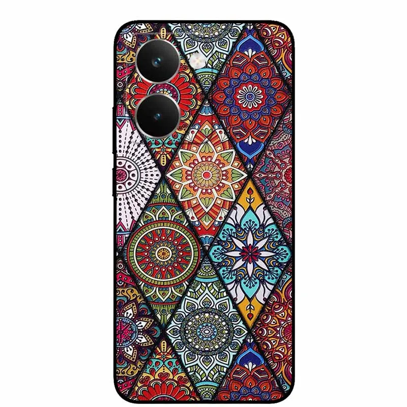 Vintage 3D Embossed Silicone Back Cover – Black Retro Design