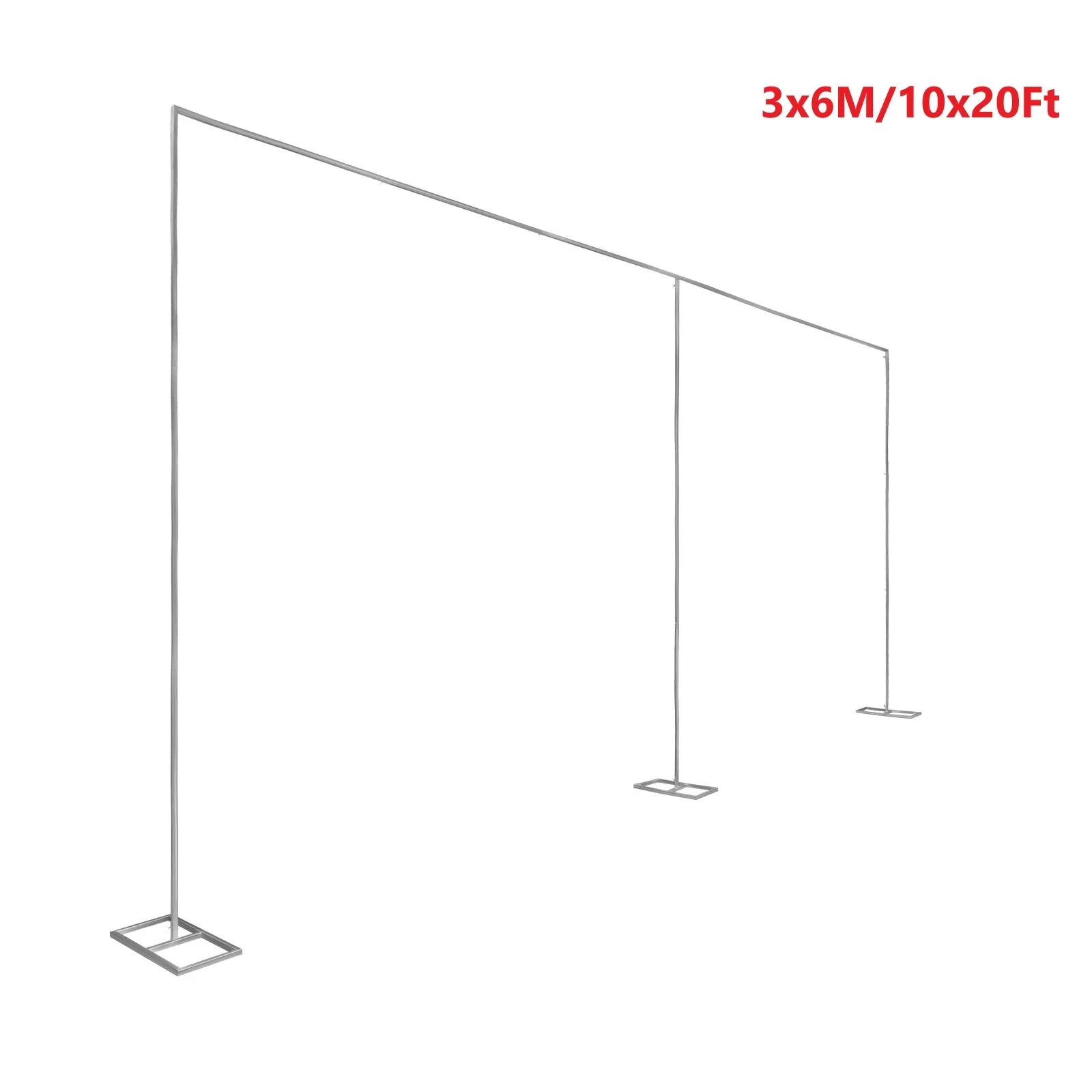3x6M/10x20Ft Wedding Reception Backdrop Decor Rack, Metal Wedding Arch Stand Kit Heavy Duty Photography Backdrop Curtain Frame