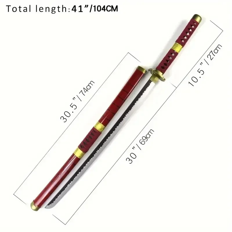 Holz-Katana-Schwerter in Originalgröße Japanische Anime-Katana-Schwerter Simulation Roronoa Zoro Cosplay-Requisiten Heimdekorationen – Detail 3