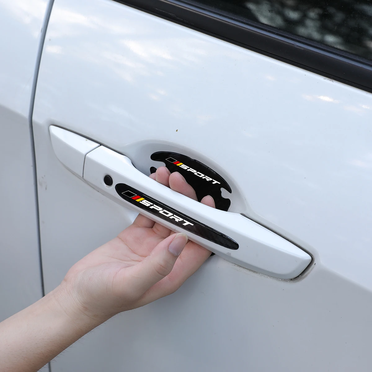 4PCS Carbon Fiber Car Door Handle Scratch Protector Sticker For Audi BMW Mercedes Benz For VW Ford ,Car Door Cup Protective Film