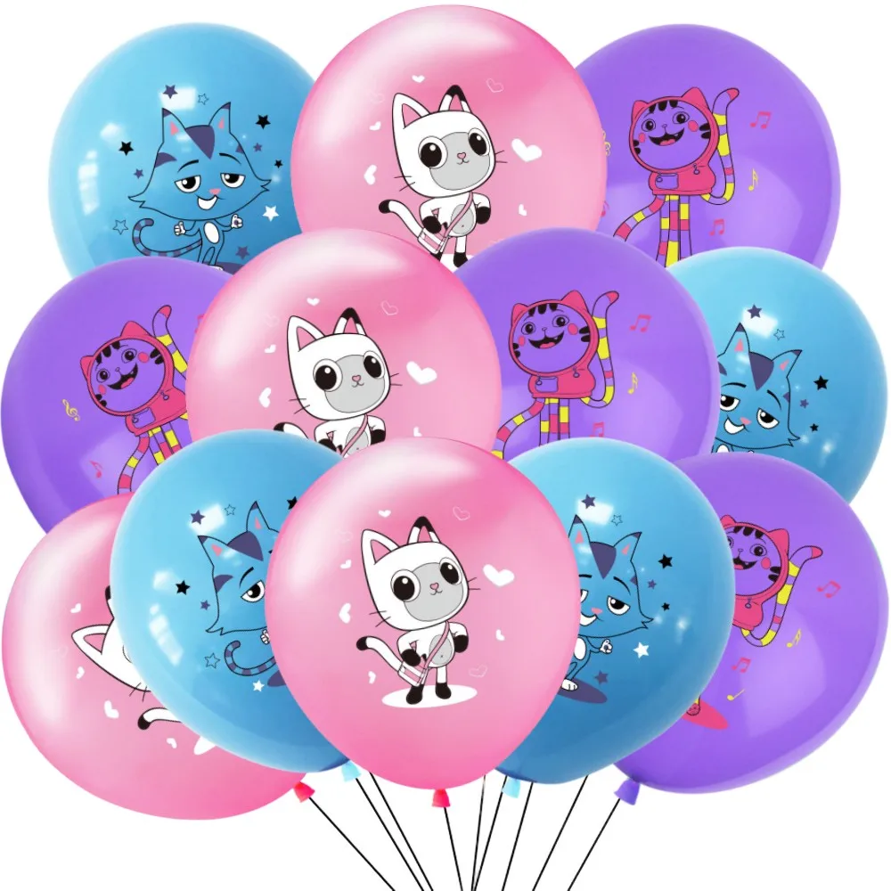 Gabby Dollhouse Pink Purple Number Balloon 1 2 3 4 5 st Girl Birthday Party Decoration Baby Shower Supplies Kids Toy Globos Sets