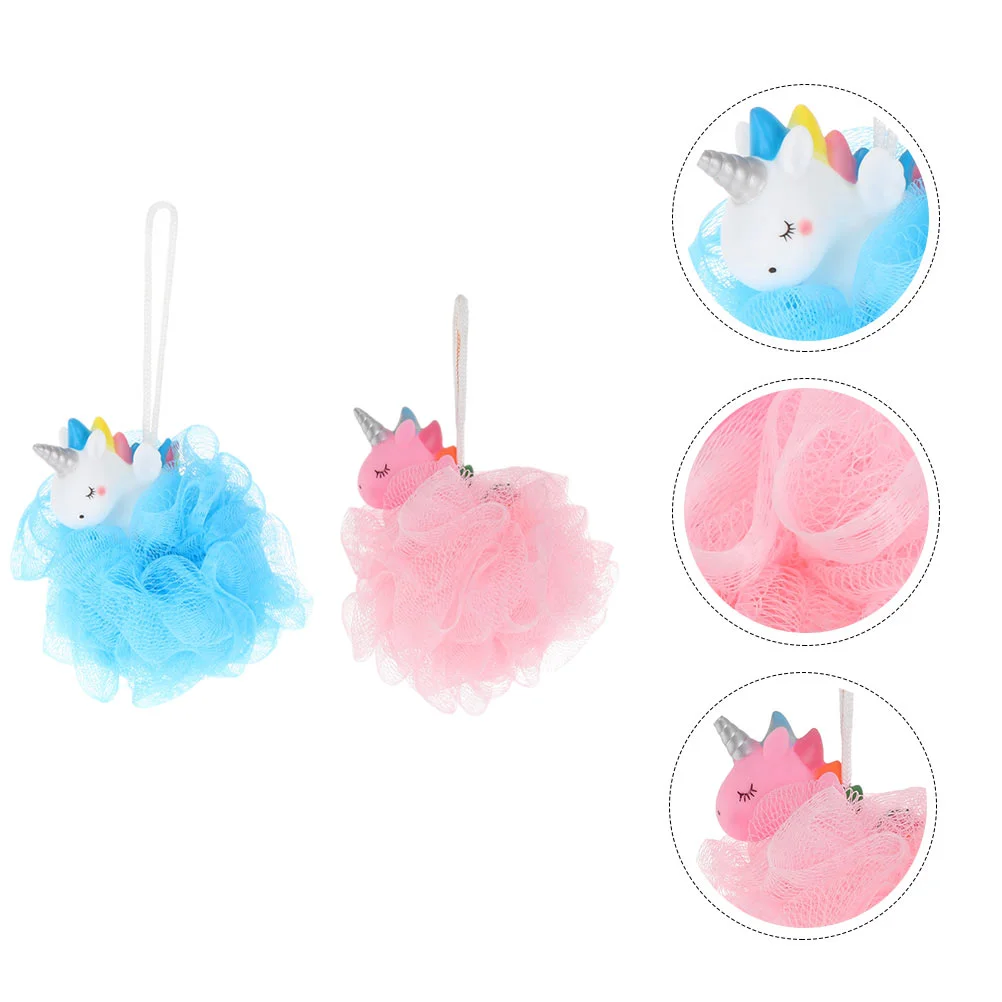 

2 Pcs Unicorn Bath Ball Shower Toy Body Balls Tub Sponge for Kids Unicorns Mesh Pvc Home Use Bathing Scrubber