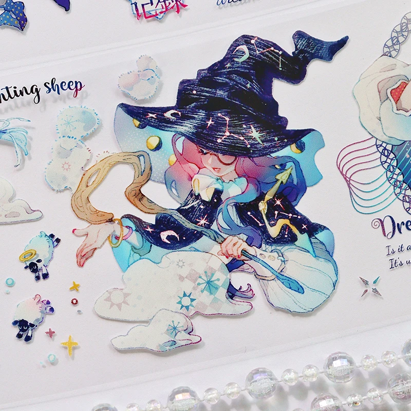 OKMTXcard PET 저널 스티커, 와시 테이프, 멩징