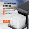 Ice Maker Countertop, 37lbs in 24 Hrs, Manual & Auto Refill Nugget Ice Maker Self Cleaning Pebble Ice Maker for Home Office 4