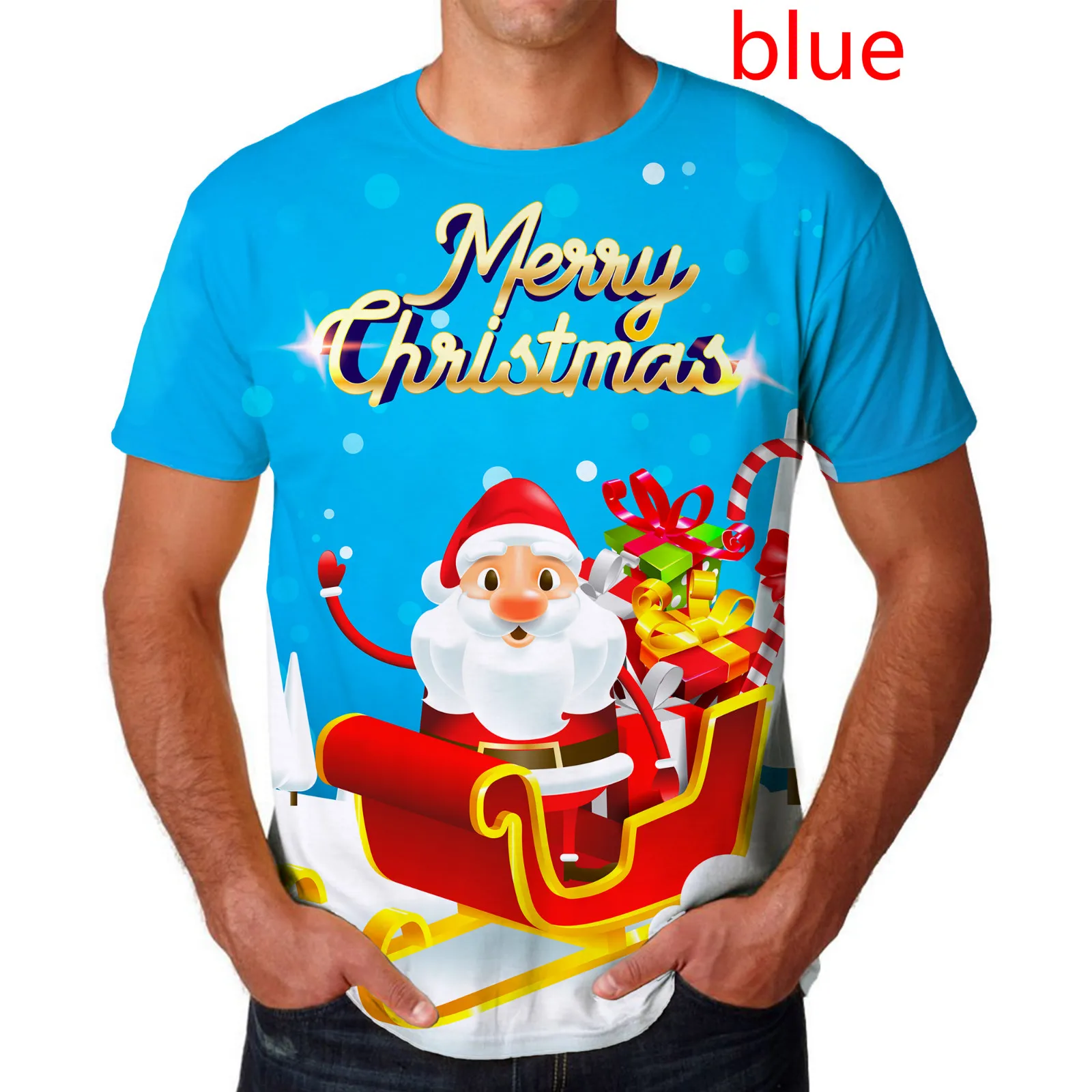 

Men/women Personality Santa Claus Clothing New Fashion Christmas 3d Printing Short Sleeve T-shirt