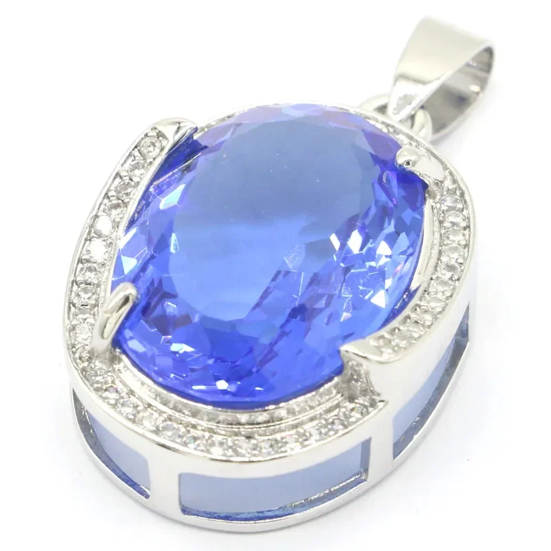 8g Real Customized 925 Solid Sterling Silver  PENDANT Fantastic Violet Tanzanite Real Red Ruby Blue Sapphire Green Emerald CZ La
