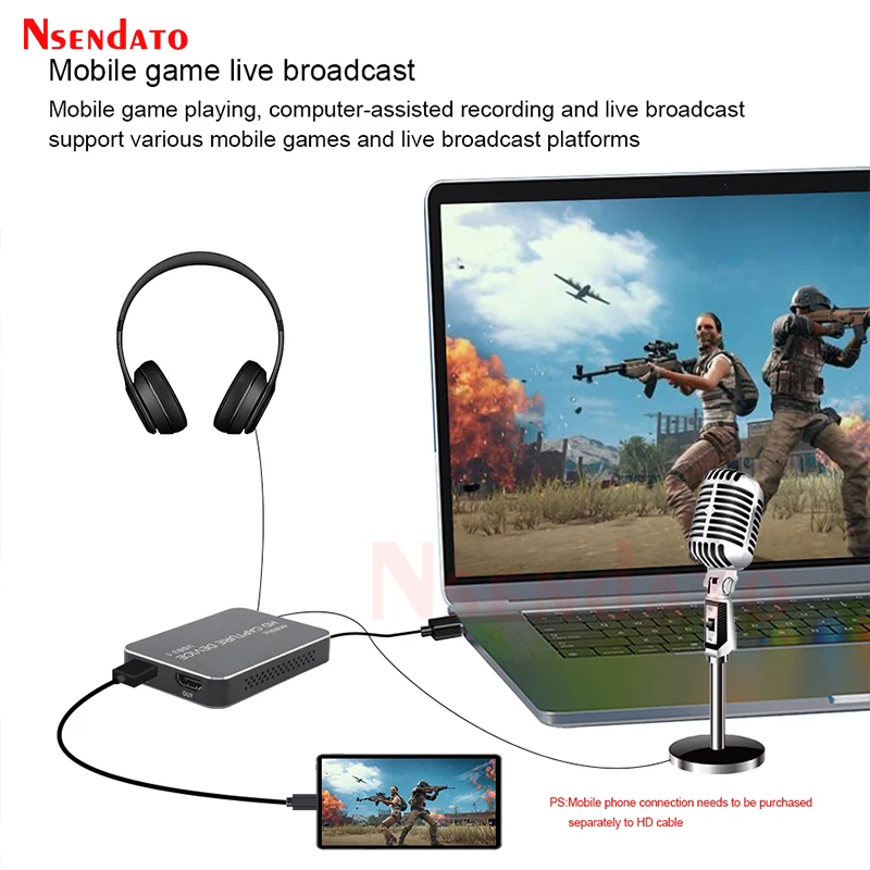 4K HDMI USB3.1 Audio Video Capture Card UHD Type C HDMI Grabber Recorder Box For OBS Vmix Zoom Game TV Live Streaming Broadcast