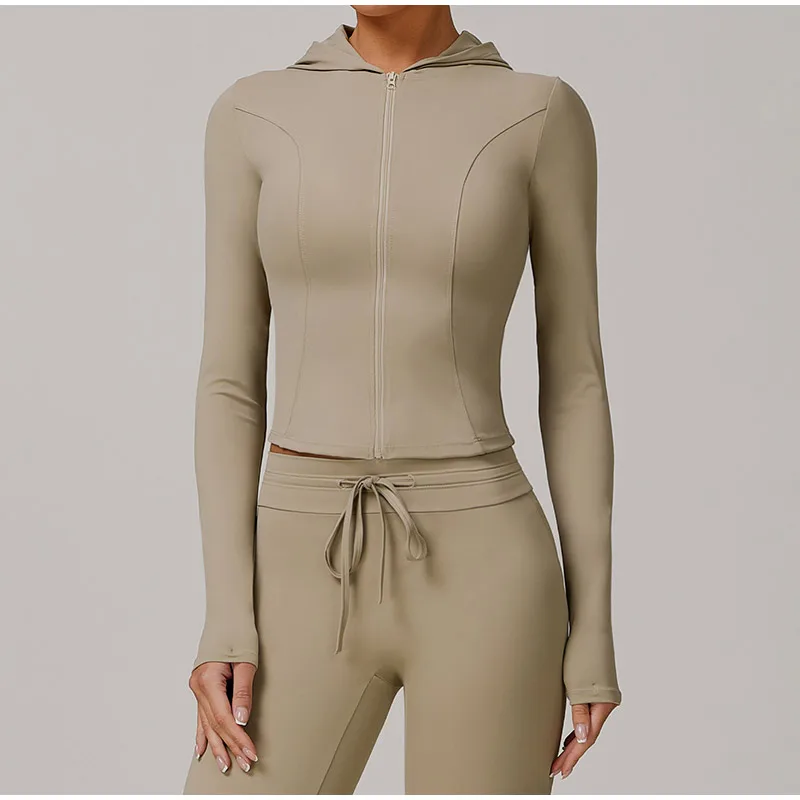 Description Picture 2 of itemWomen Sports Zipper Jacket Yoga Long Sleeved Shirts Summer Sun Protection Clothing Fitness Running Gym Tops UV Resistant Coat