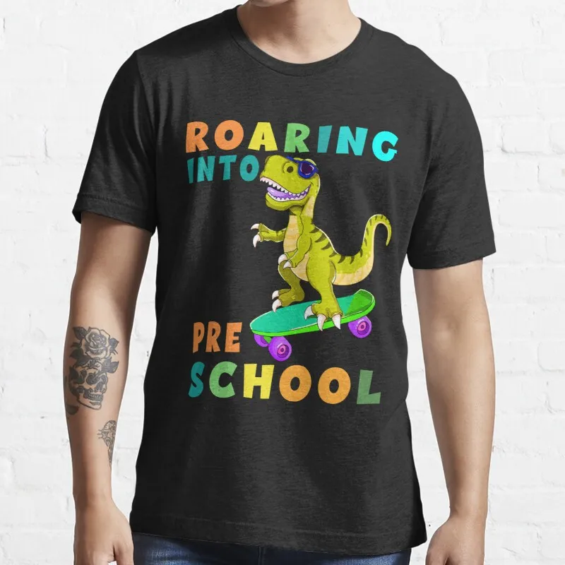 

New Roaring Into Preschool 7 T-Shirt Cotton Men Tee Shirt Mens Golf Shirt Custom Aldult Teen Unisex Digital Printing Tee Shirt