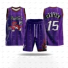 New Summer Men's Sports Vest Set Sleeveless Vest And Shorts Raptors Basketball Jersey NO.15 Carter Jersey Two-Piece Jersey 1
