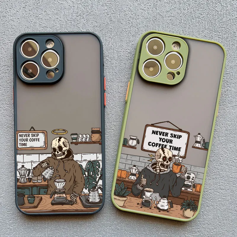 Skull Coffee Trendy Phone Case - Shockproof Design