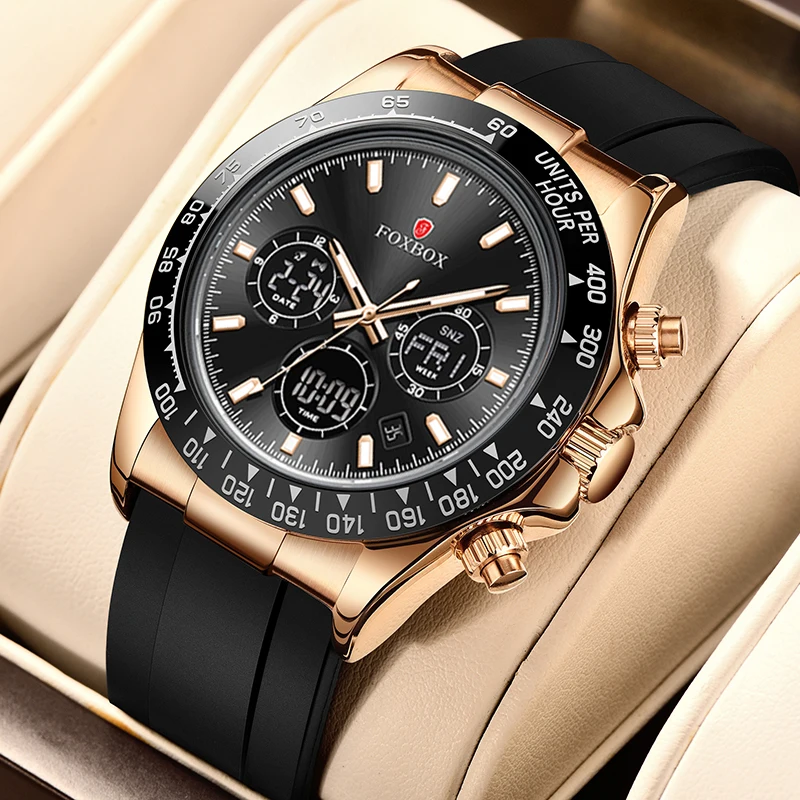 LIGE Top Brand Luxury Man Watch Waterproof Chronograph Luminous Date Wristwatch For Men Quartz Silicone  Men's Watches Sprots