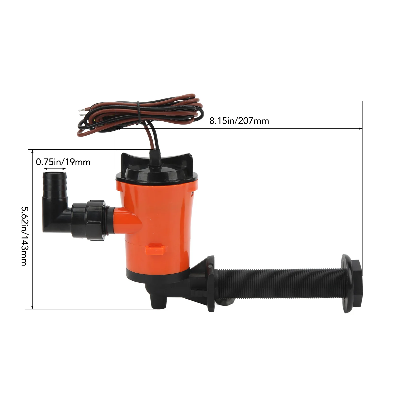 800GPH Baitwell Pump - 12V Submersible Livewell Aerator For Fishing Boats & Bait Tanks