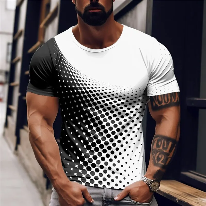 Funny Shirts for Men Casual Stylish Short Sleeve Contrast Color Print  Pullover T Shirt Summer Muscle Fit Tees Top