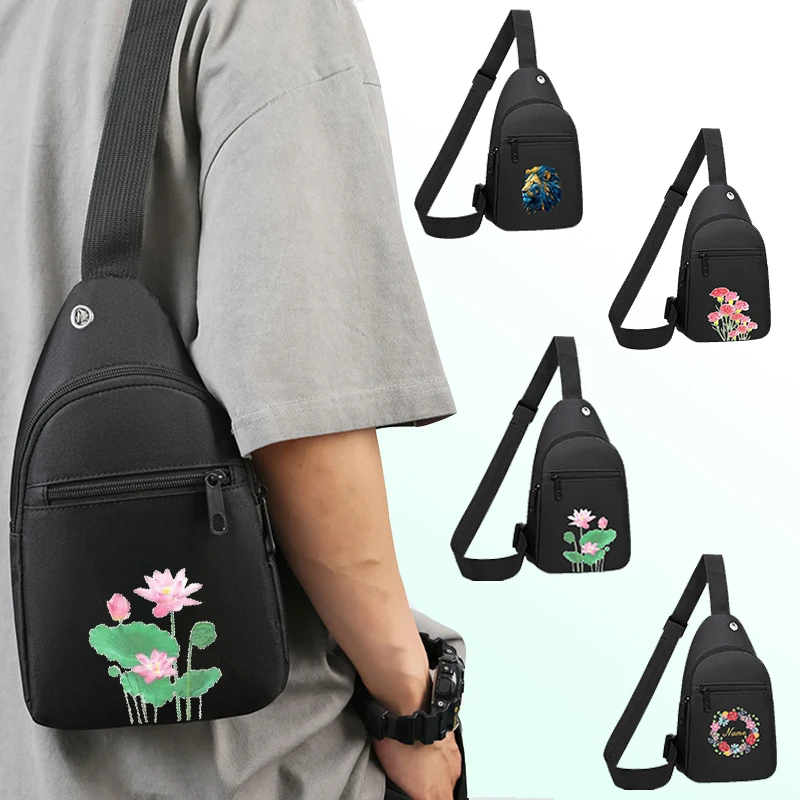 Neutral Square Chest Bag for Men and Women Travel