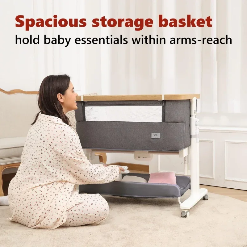 Rocking Bassinet for Baby Electric Bedside Sleeper 2 Motion Crib Co Newborn 5 Height Adju