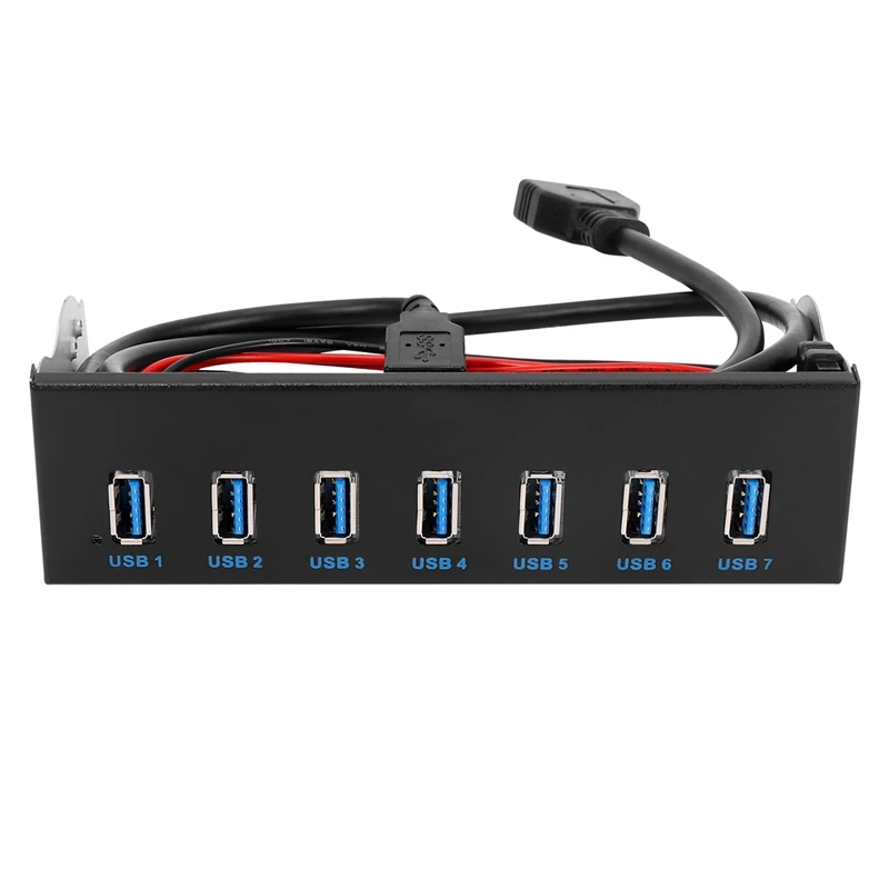 

7-портовый USB-концентратор 3,0, 5Gbs, 4,7-дюймовый телефон, передняя панель для компьютера, USB 5,25, 19-контактный разъем для Type-A, Мужской кабель