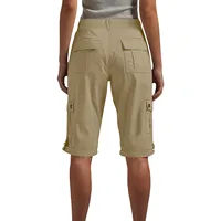 Women's Stylish Cargo Shorts Spring Summer Casual Fashion Solid Color Multi-Pocket Overalls Slim Straight Leg Five Quarter Pants - Image 2