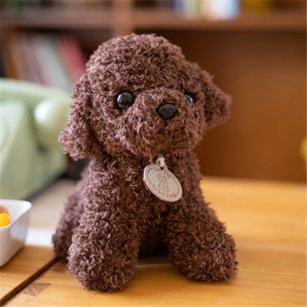 Surakey Peluche Riccio In Piedi Con Tutina, 35 Cm, Marrone, Imbottito In Cotone PP, Morbido E Abbracciabile Per Bambini