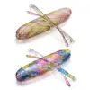 Floral Small Oval Reading Glasses with Case Vintage Anti Blue Light Eyewear Women Men Spring Hinge Computer Readers Eyeglasses 1
