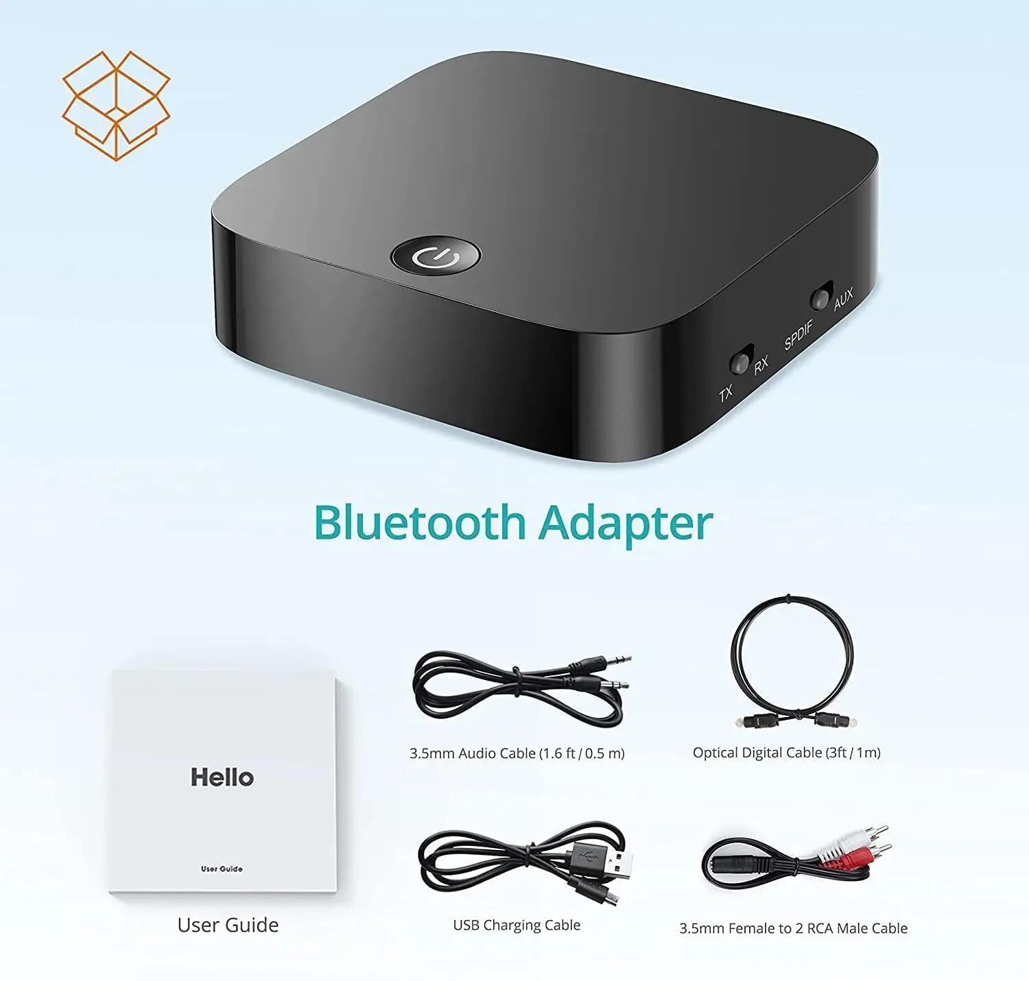 Bluetooth5 Transmitter Receiver, Digital Optical and 3.5mm aptX Low Latency Wireless Audio Adapter For Projector Stereo System