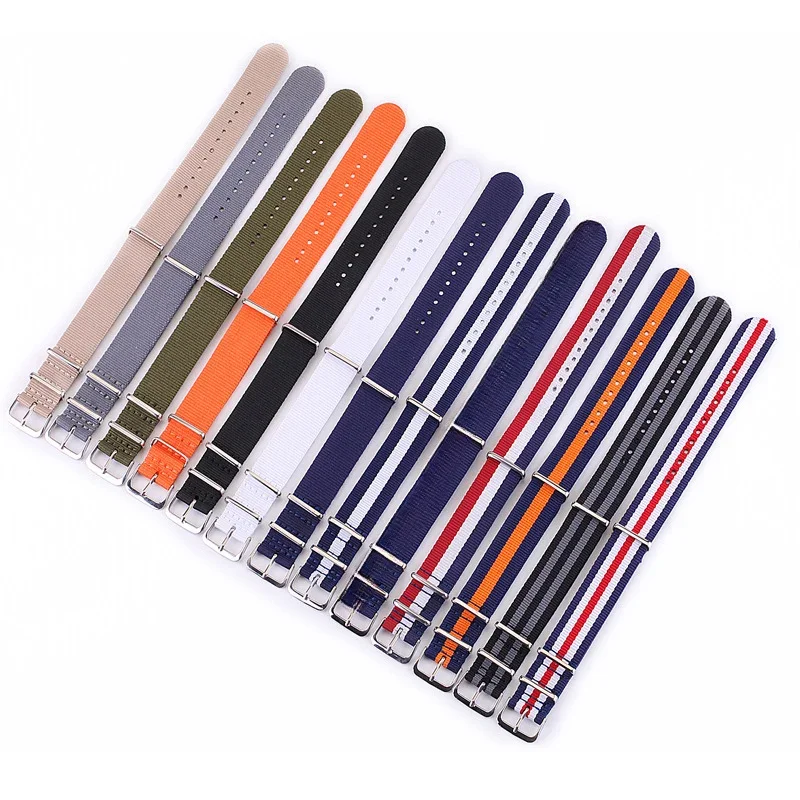 Premium Woven Nylon Sport Watch Band with Steel Buckle