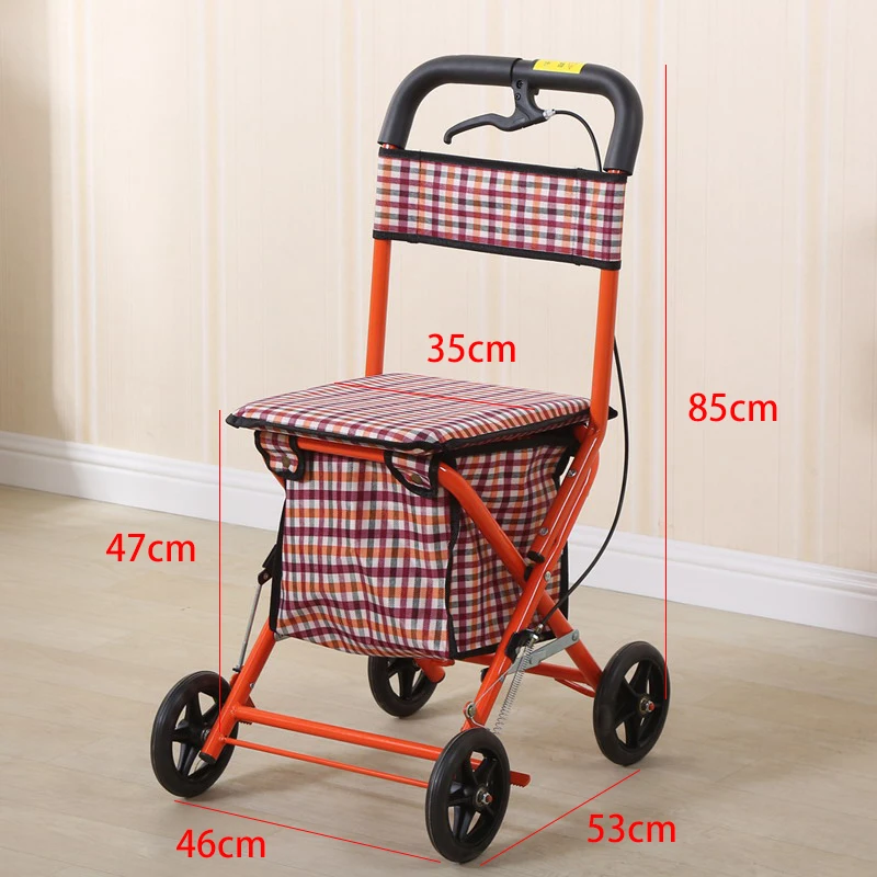 mini shopping cart of the elderly climbs Walking Stick  fold move  tools pushed lightly the elderly four-wheeled vehicle 3