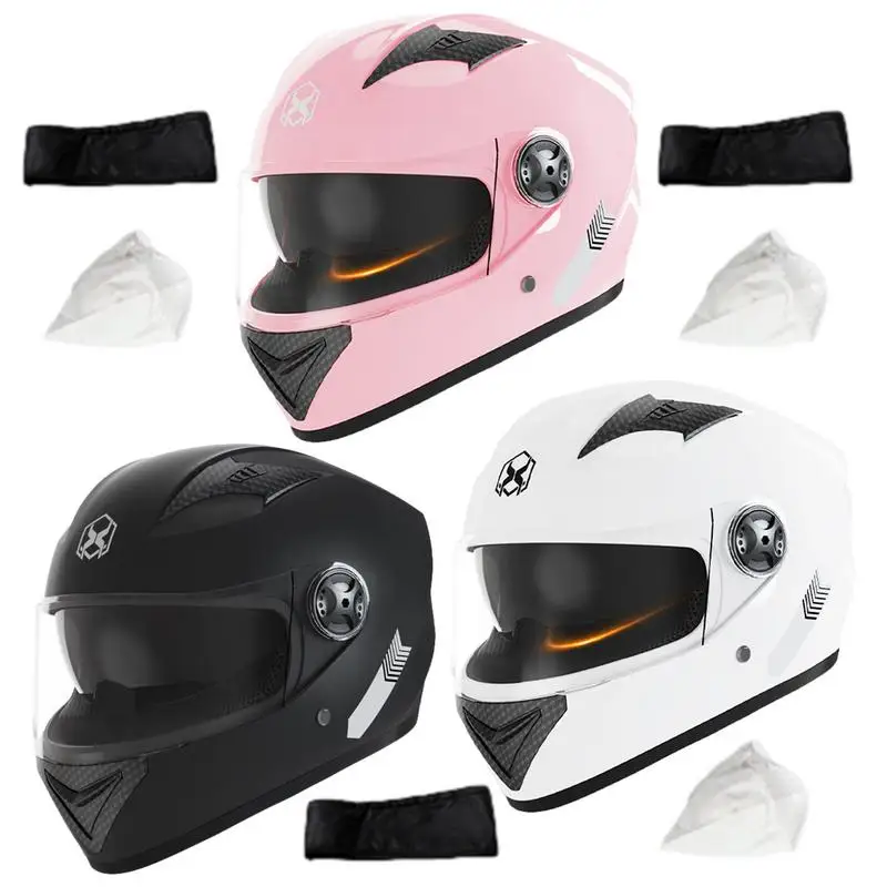 

Personalised Motorcycle Full Face Helmet Men Women Breathable Bikes Helmets Scooter Riding Head Safety Helmets With Neck Scarf