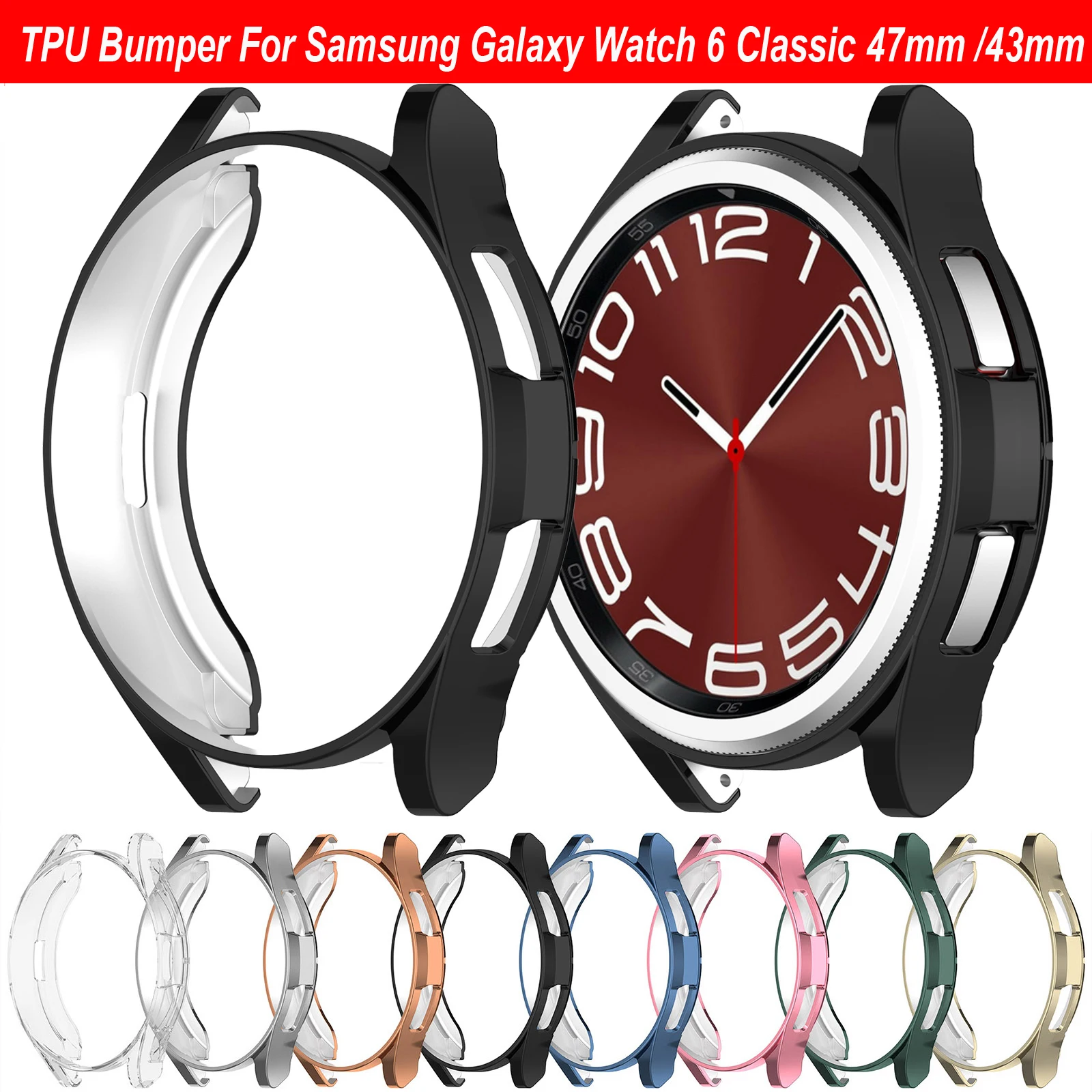 Luxury Plated TPU Bumper with Screen Protector for Samsung Galaxy Watches