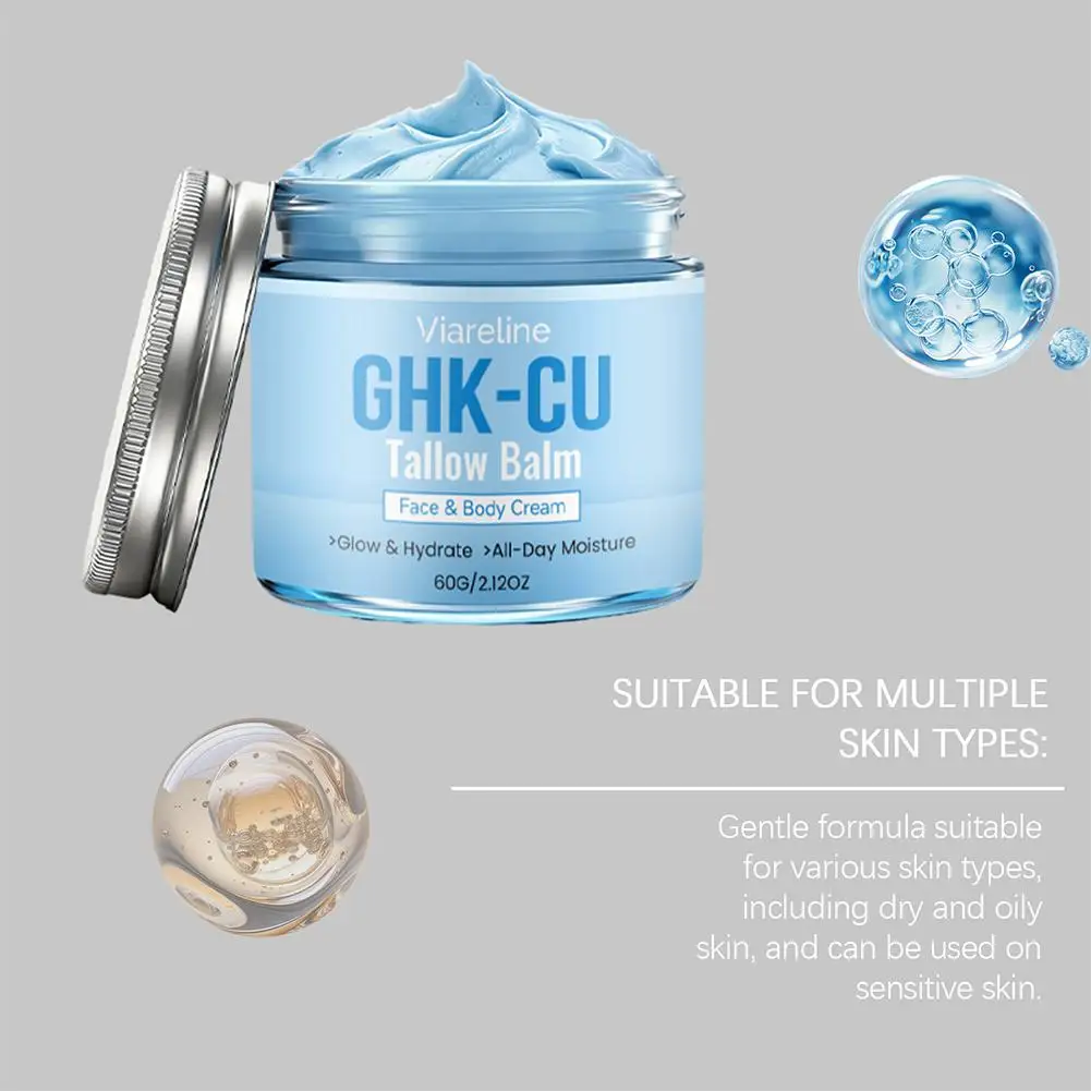 GHK-CU Kupferpeptid-Talg-Balsam für Gesicht & Körper, Manuka-Honig Blauer Balsam-Creme, für reife, trockene & empfindliche Haut – Detail 10