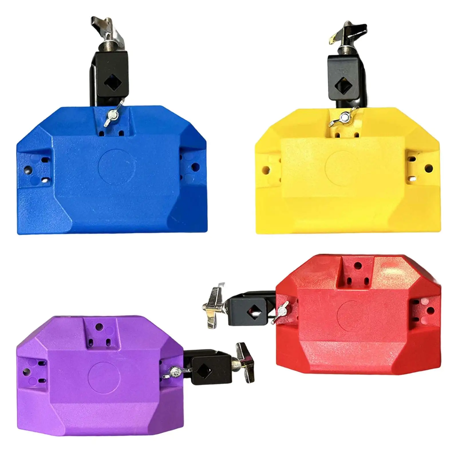 Hand Percussion Cowbell High and Low Sound Musical Percussion Block for Cow Bell Bracket Noisemaker Block