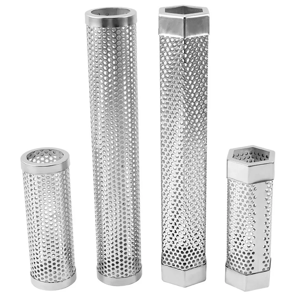 

Stainless Steel BBQ Mesh Smoker Tube Filter Gadget Generator Pellet Smoking BBQ Accessories Tools Hexagon Round BBQ Smoked Tube